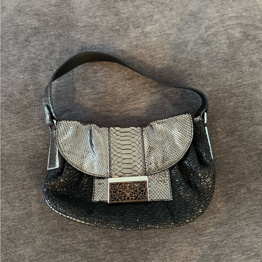 Calvin Klein Black and Gray Shoulder Bag